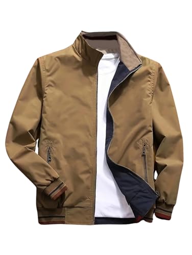 Lymio men jackets || bomber jacket for men || Lightweight Outwear Sportswear Polyester Standard Length Bomber Jacket (J4-6) (IN, Alpha, M, Khakhi)