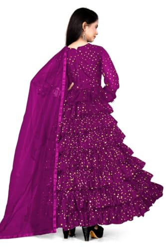 Elegant Kids' Gown for Girls Dress for Special Occasions_KGF Gowns_14_Purple_15_16 Y