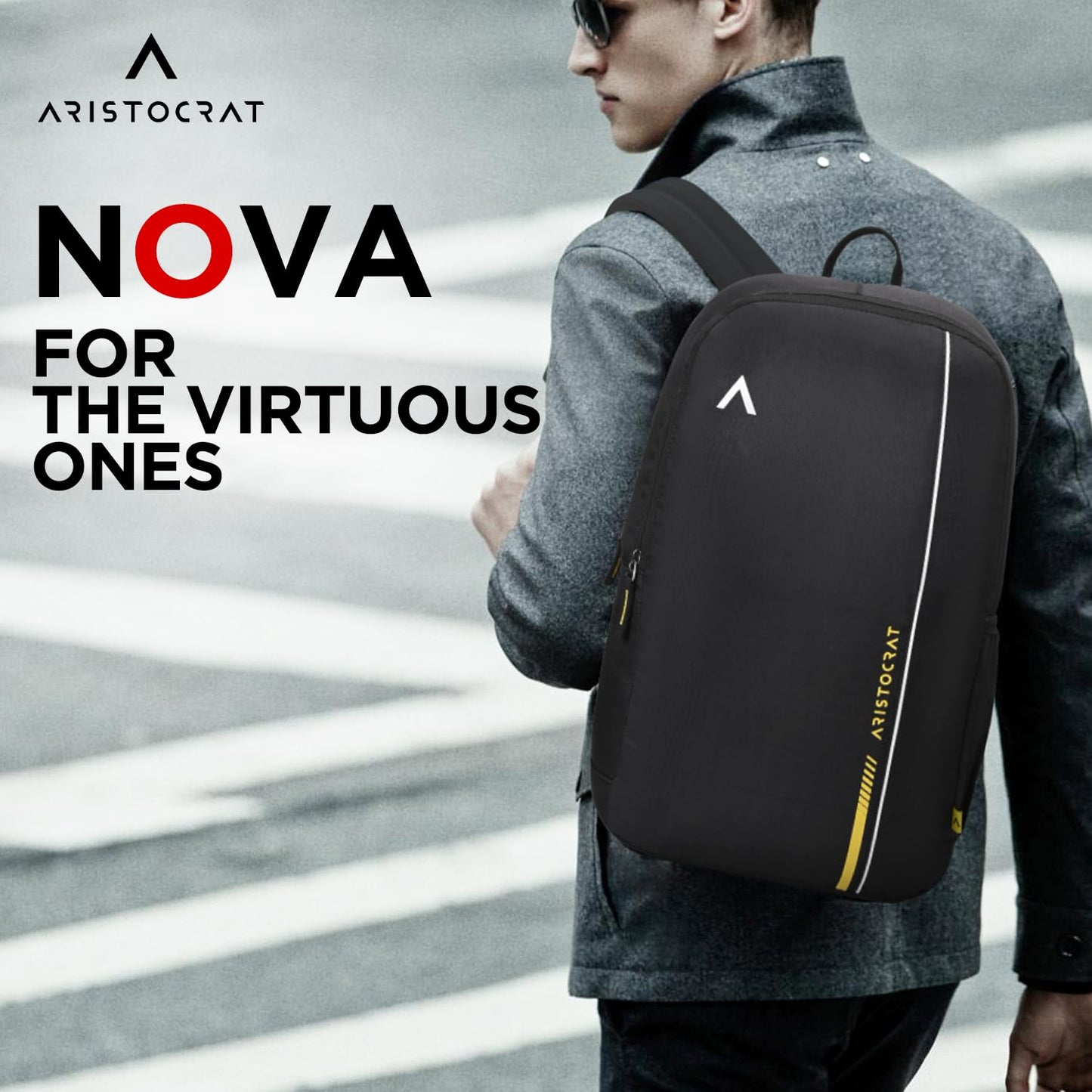 Aristocrat 25L Nova Laptop Backpack - Black/School bag